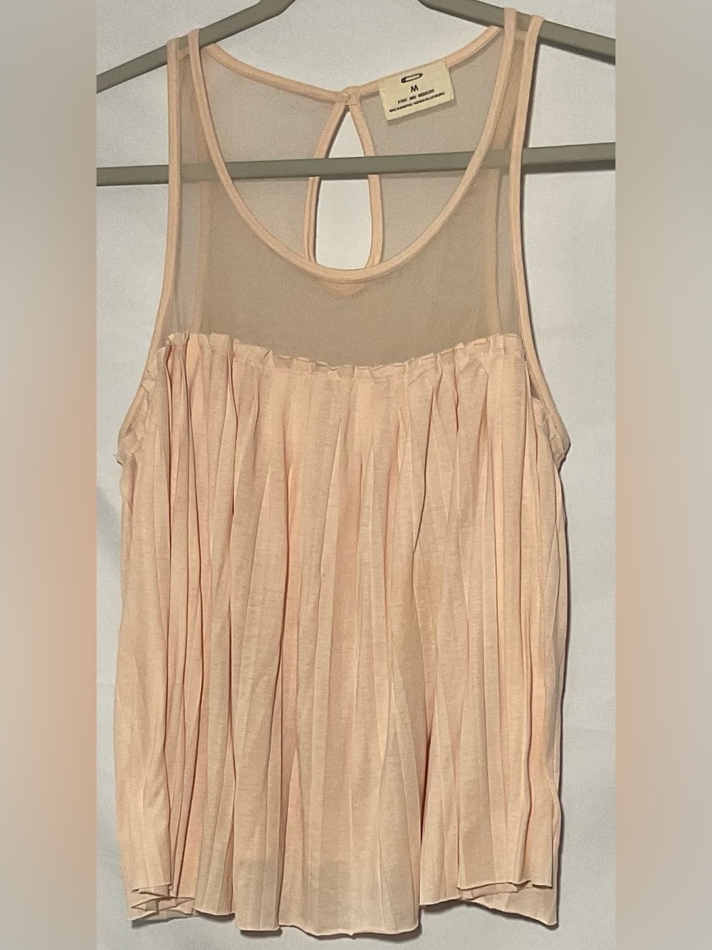 Pins & Needles Blush Pleated Sheer Babydoll Tank